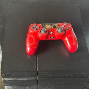 Sony PlayStation 4 Console with Red DualShock Controller